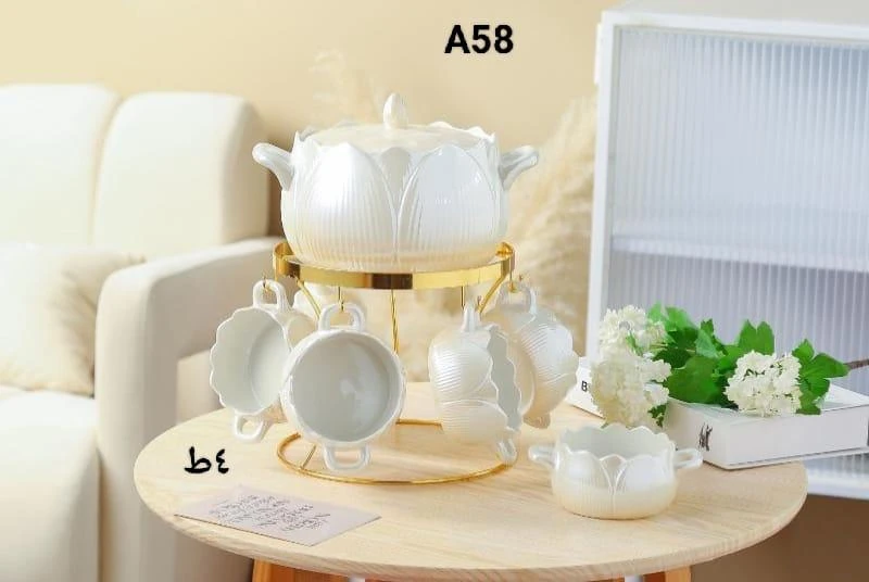 طقم شوربه بورسلين بلحله ورده-منتجات ارشيا - مصر