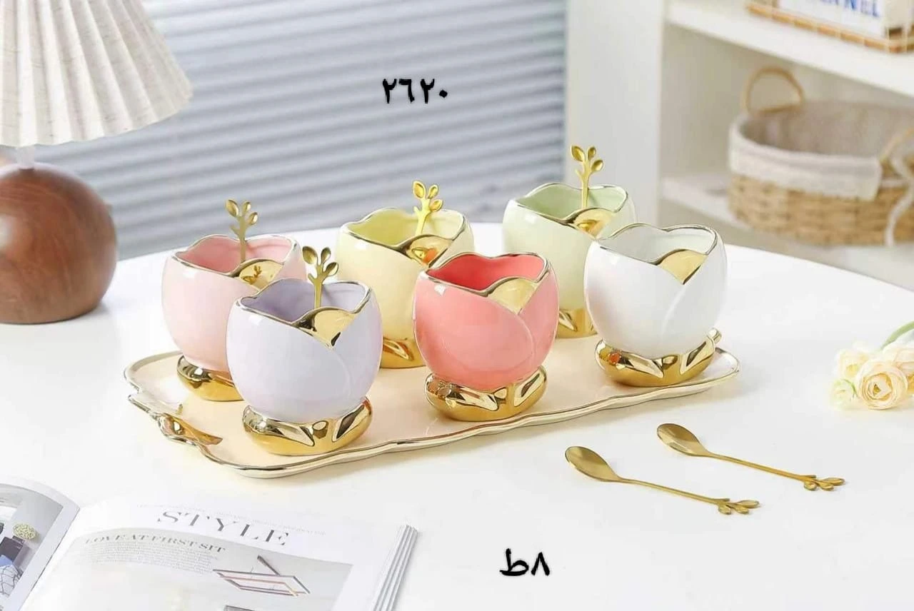 طقم جيلي بورسلين بلصنيه ميكس الوان-منتجات ارشيا - مصر