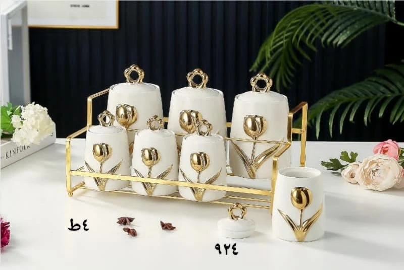 طقم توابل بورسلين مدهب-منتجات ارشيا - مصر