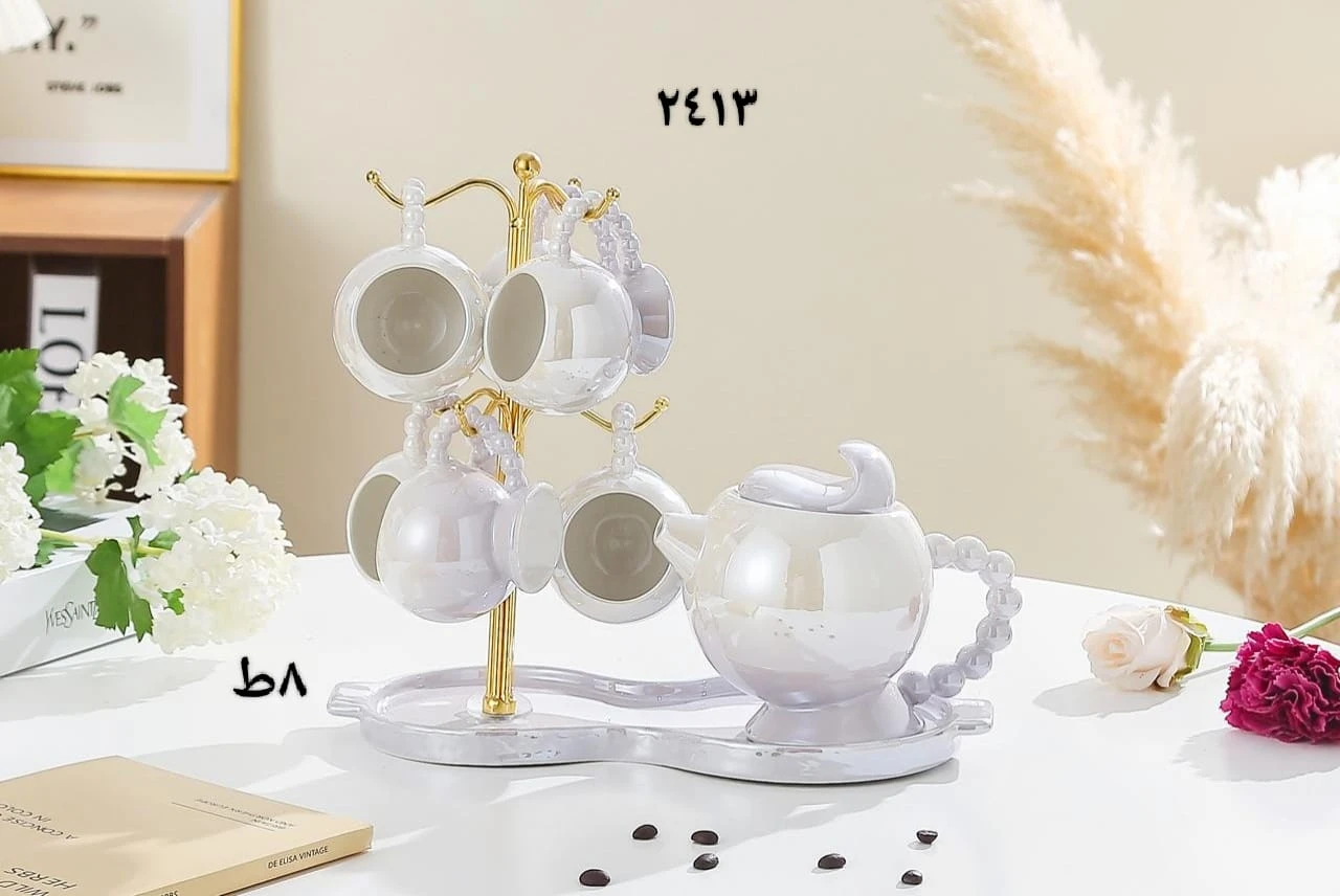 طقم قهوه بورسلين بلبراد والصنيه-منتجات ارشيا - مصر