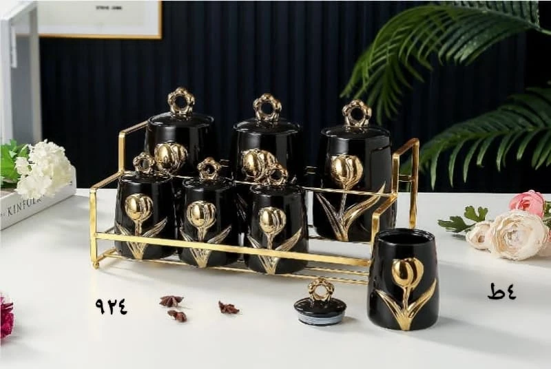 طقم توابل بورسلين مدهب-منتجات ارشيا - مصر